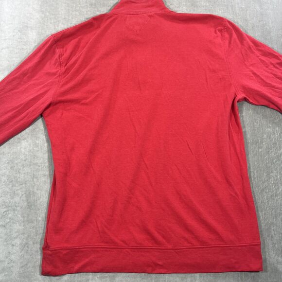 Tommy Hilfiger Mens XXL Red Quarter 1/4 Zip Fleece Pullover Sweater - Picture 6 of 8